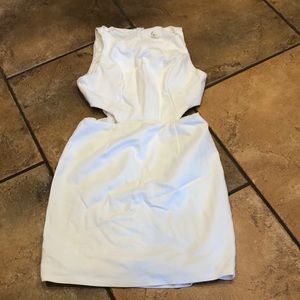 White dress with cut outs